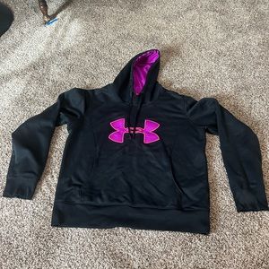 Black and pink under armour hoodie